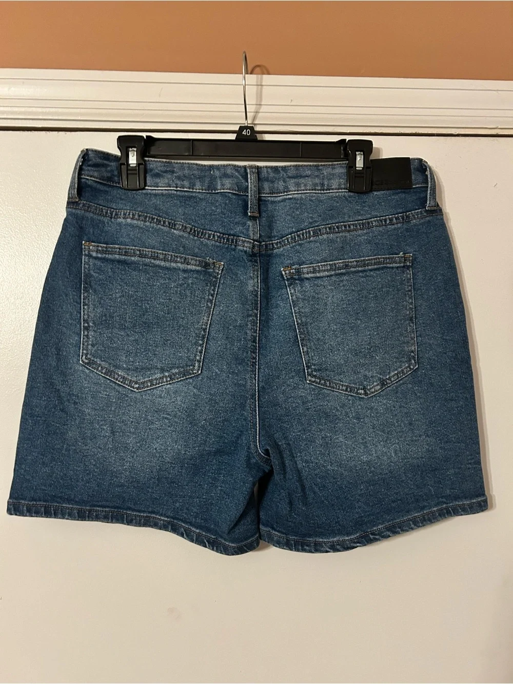 BCBGeneration Boyfriend Denim Shorts Size 13/31 Dark Wash Mid Rise